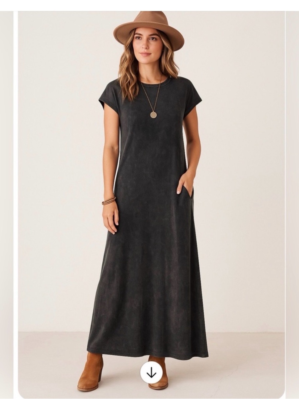 LuLaRoe Acid Washed Black Short Sleeve Maria Maxi Dress